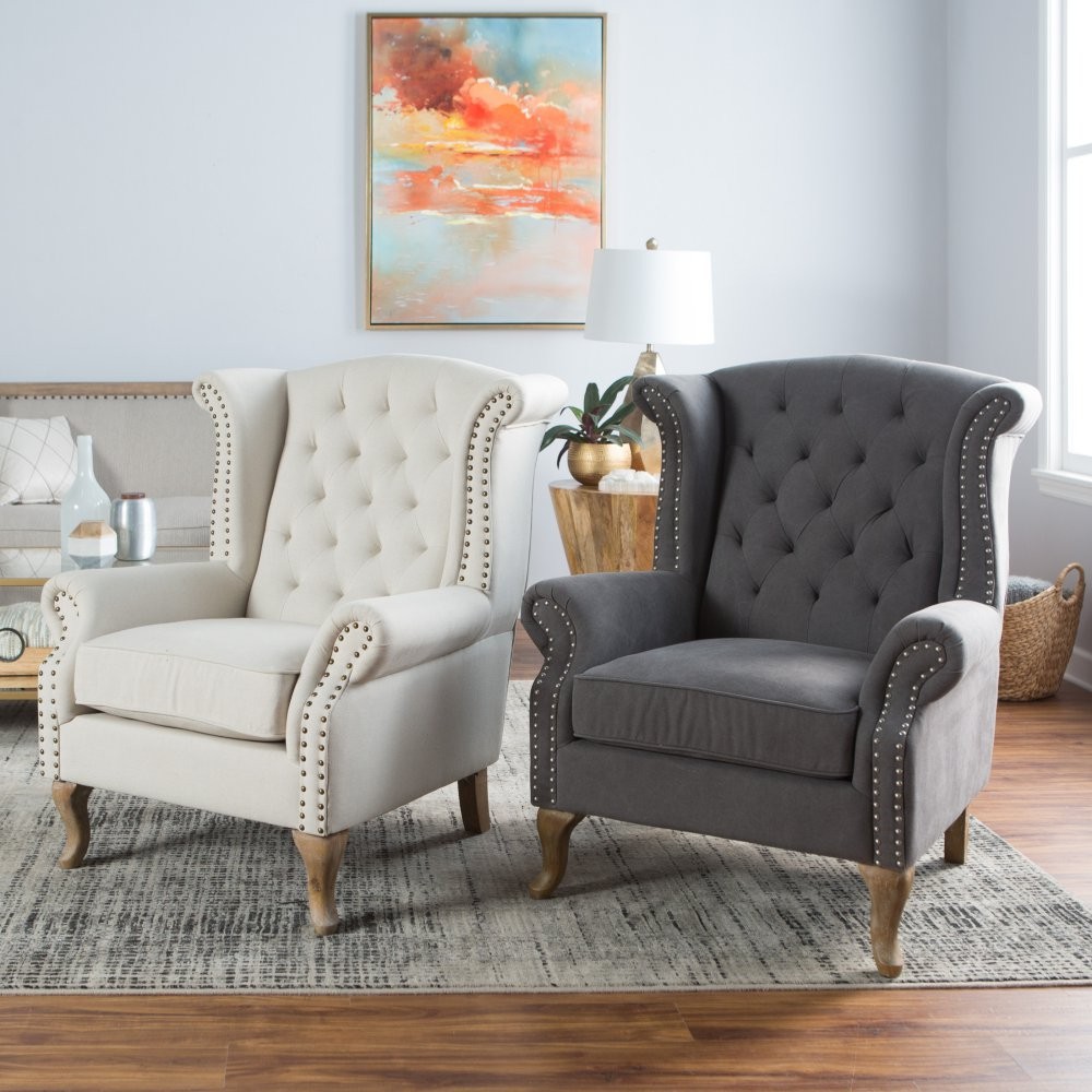 Belham Living Tatum Tufted Arm Chair with Nailheads | Hayneedle