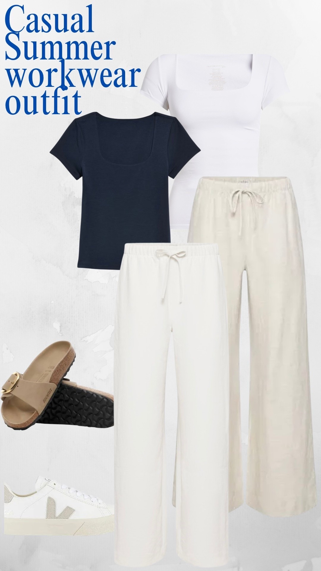 My go to linen pants for casual work days  in the summer ✨👏🏻
#summerworkwear #linenpants #Birkenstocks #basicoutfit

#LTKootd #LTKWorkwear