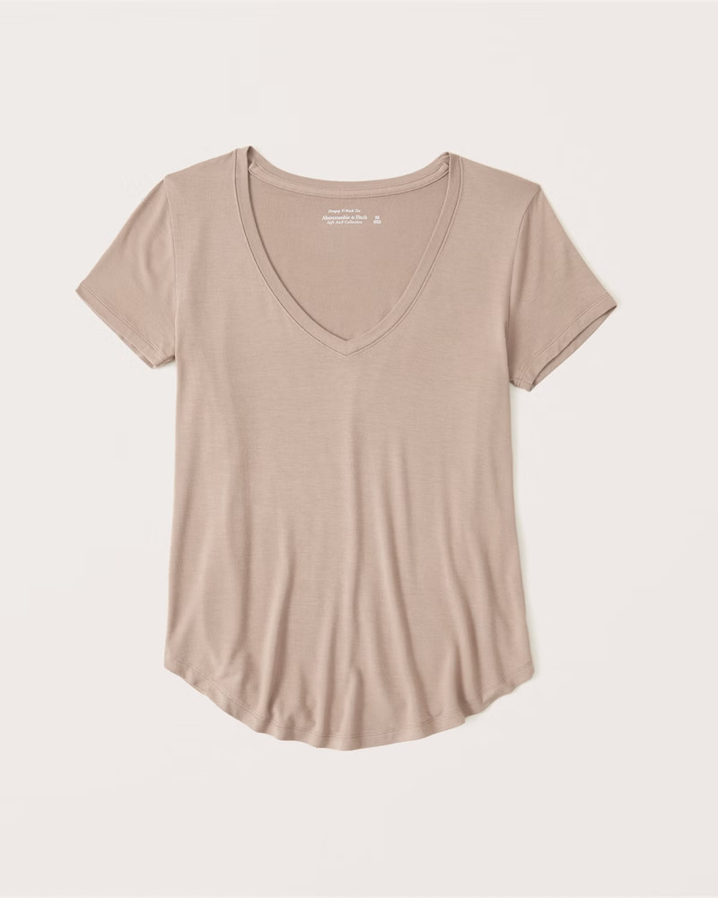 Drapey V-Neck Tee | Abercrombie & Fitch (US)