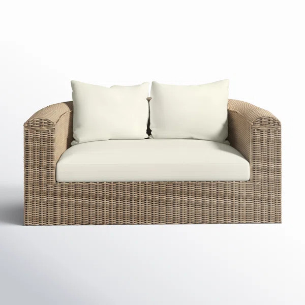 Fuson 62.25'' Polyethylene (PE) Wicker Outdoor Loveseat | Wayfair North America