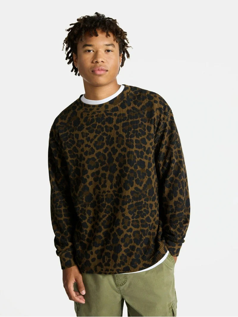 No Boundaries Thermal Tee with Long Sleeves, Men's & Big Men's | Walmart (US)