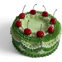 Two Toned Green Vintage Fake Cake With Cherries, Faux | Etsy (US)