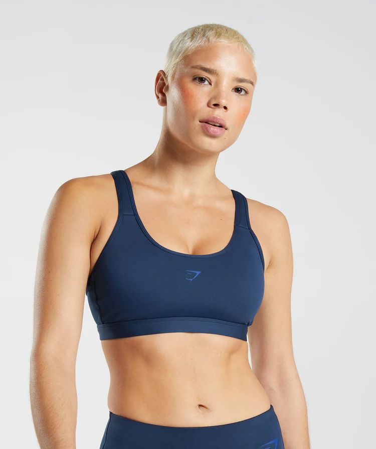 Gymshark Fraction Sports Bra - Navy | Gymshark CA