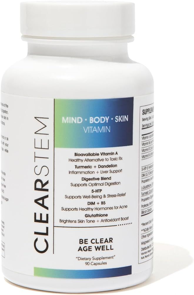 CLEARstem - MINDBODYSKIN Hormonal Acne Supplement (5-HTP) - Natural DIM Supplement - Skin Care Vi... | Amazon (US)