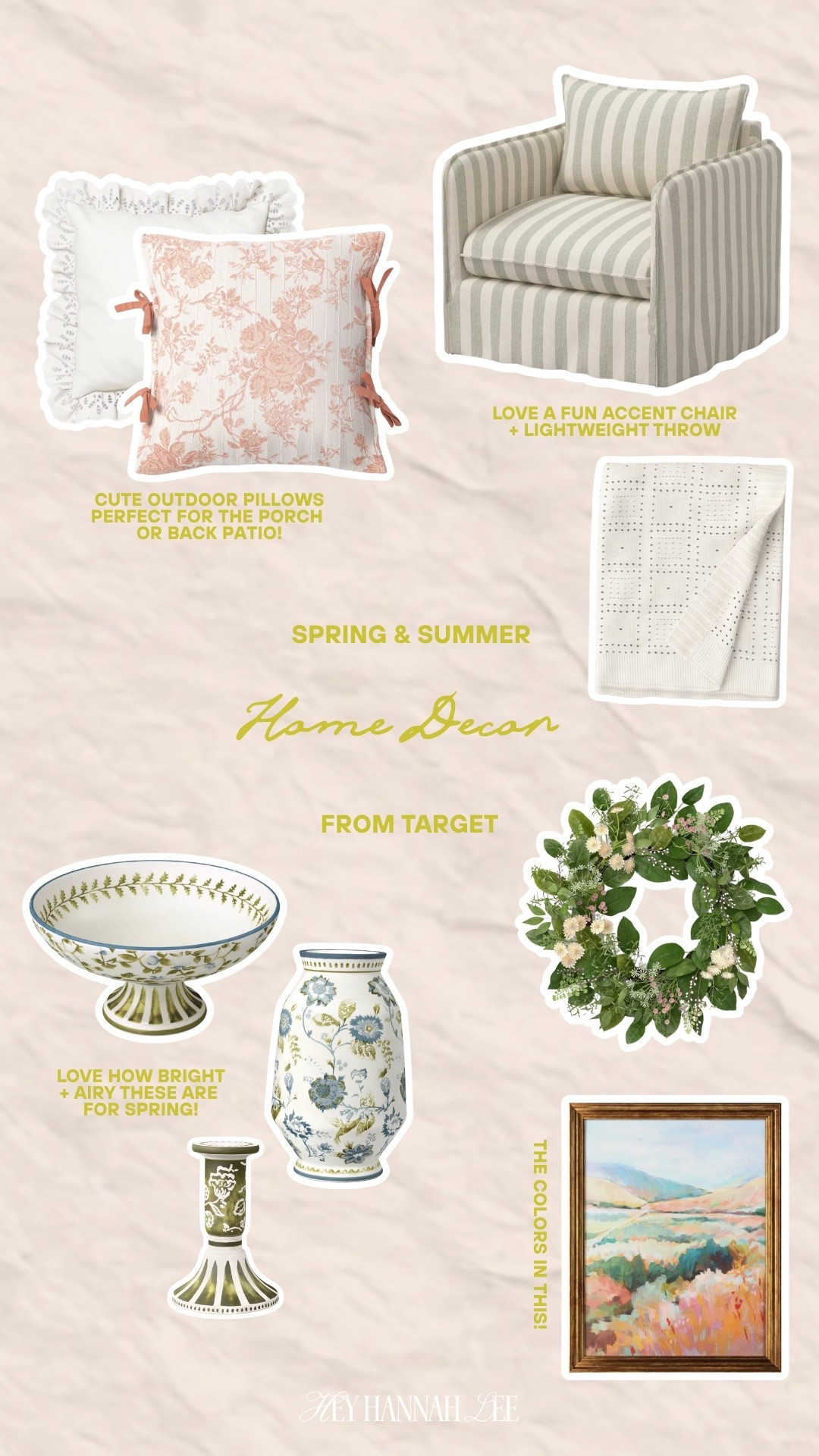 Target Home Decor!! So many cute new arrivals for spring and summer! 💛 
bright + airy home decor, colorful decor, outdoor pillows, spring wreath, spring refresh, accent chair, wall art, throw blanket

#LTKHome #LTKSeasonal