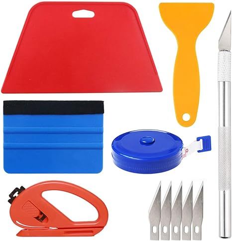 Wallpaper Smoothing Tool Kit Include red Squeegee,Medium-Hardness Squeegee, blue Tape Measure,sni... | Amazon (US)