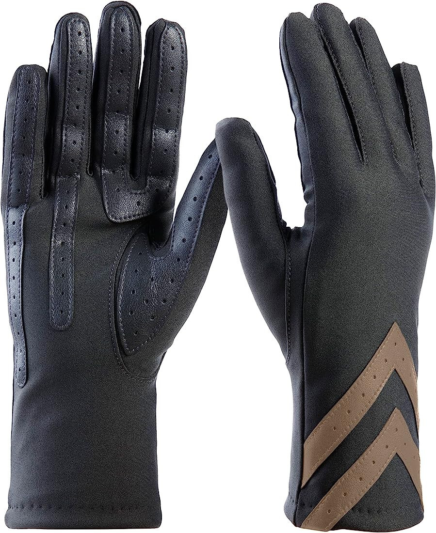 isotoner Womens Spandex Touchscreen Cold Weather Gloves with Warm Fleece Lining and Chevron Detai... | Amazon (US)