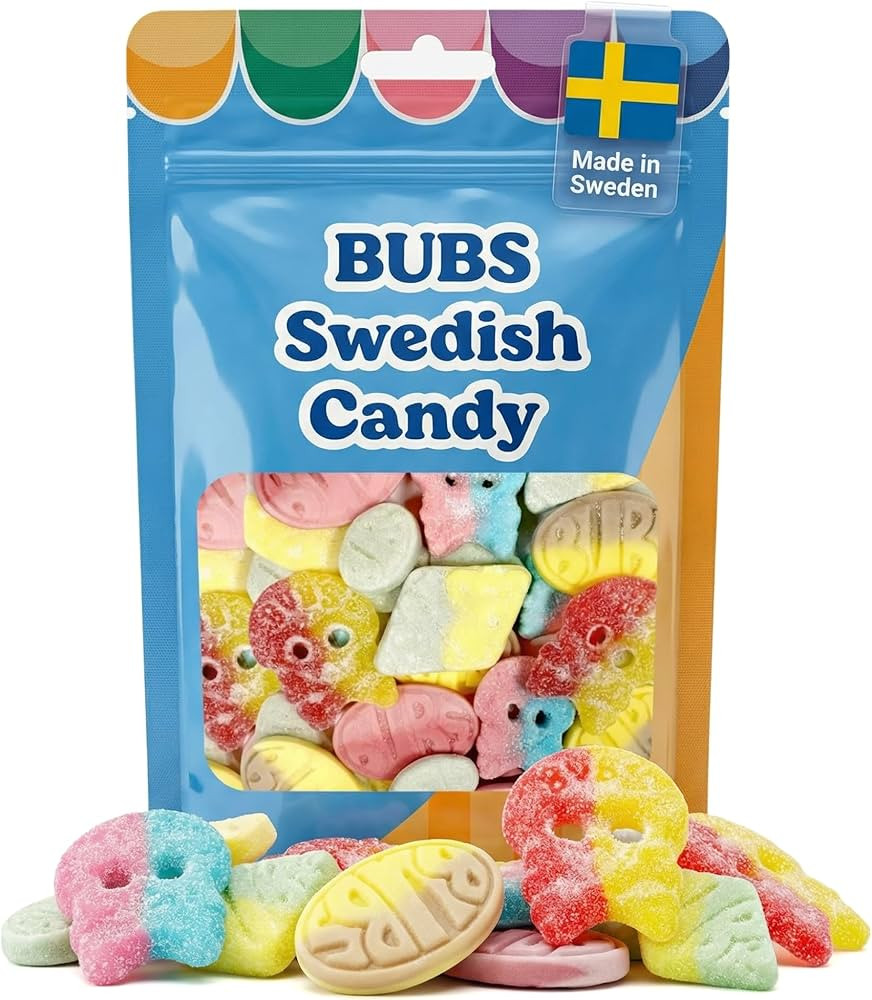 Bubs Swedish Candy Mix - Big Ovals, Skulls, and More - Sweet and Sour Swedish Gummies - 1 Pound o... | Amazon (US)