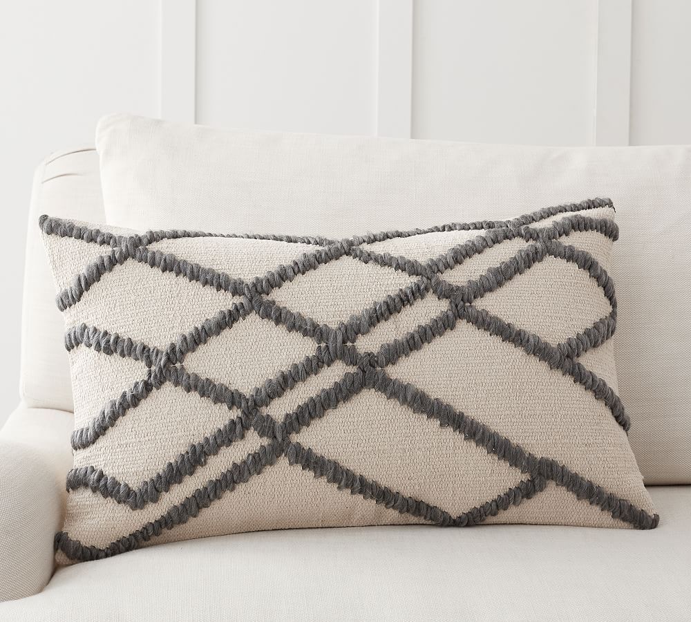 Calloway Embroidered Lumbar Pillow Cover | Pottery Barn (US)