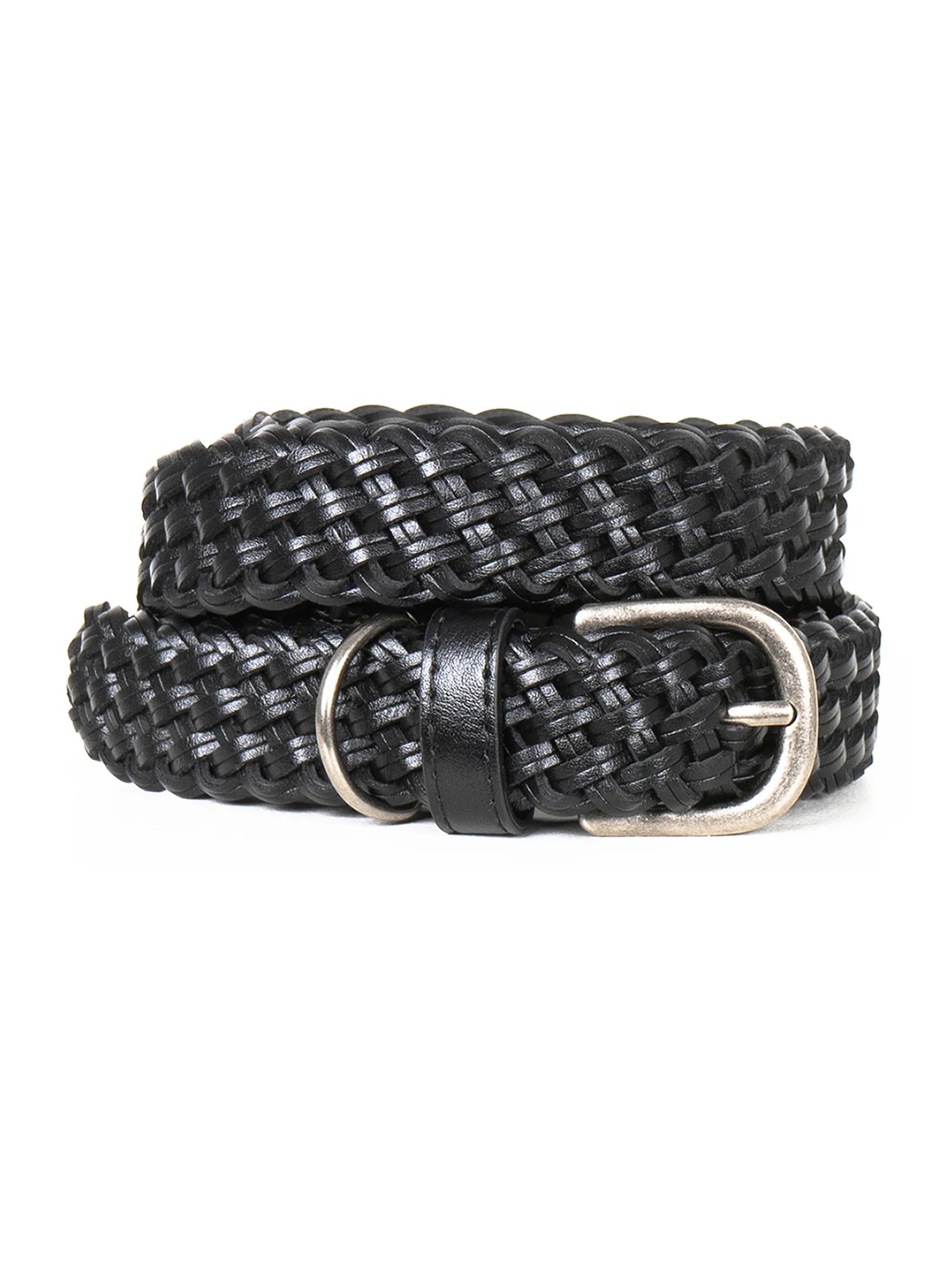 Time and Tru Women's Braided Belt, Black | Walmart (US)