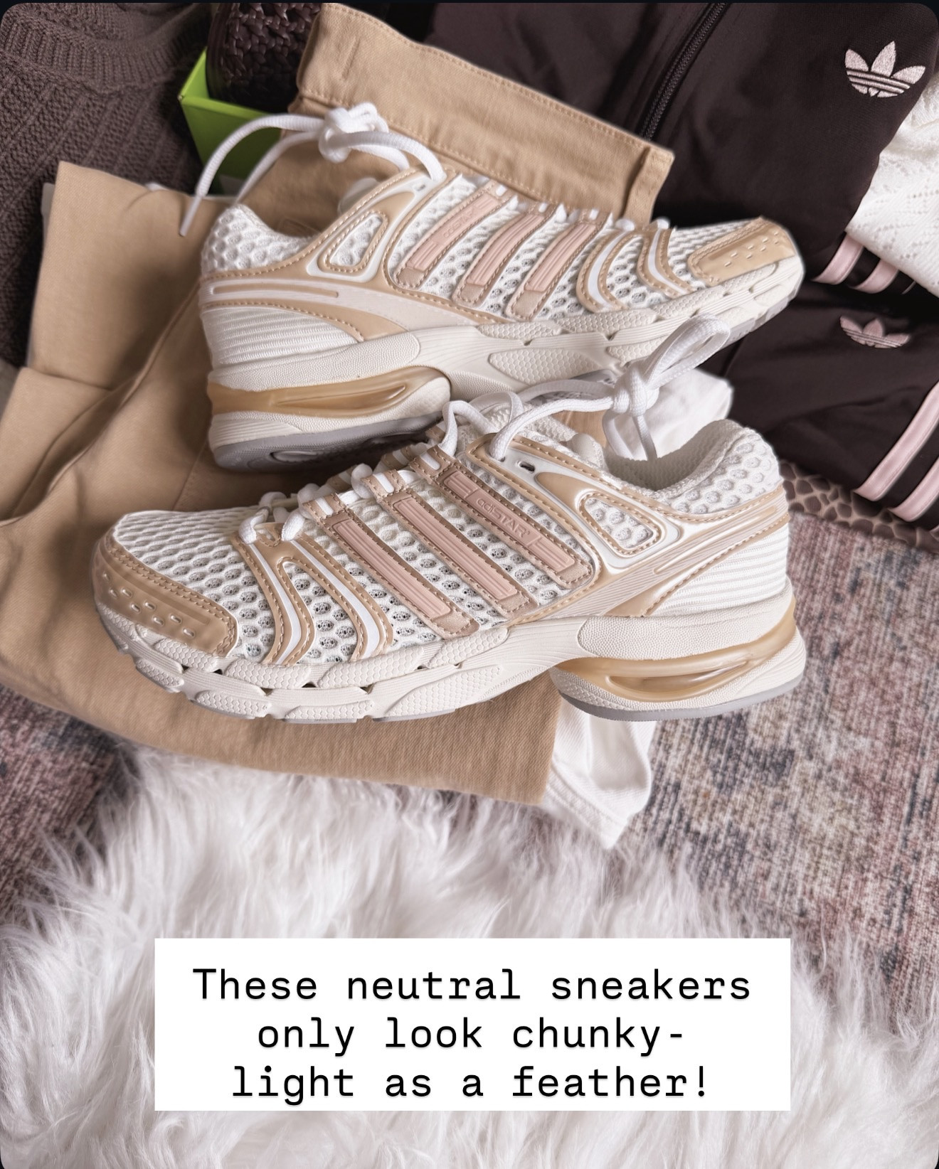These neutral sneakers have that chunky look but feel surprisingly lightweight. Perfect for travel days, long walks, and casual outfits that still feel styled.

neutral sneakers women, chunky sneakers outfit women, comfortable walking sneakers women, casual athleisure outfit women, travel sneakers women, everyday sneakers outfit, neutral athletic sneakers, spring casual outfit women

#LTKOver40 #LTKmomlife #LTKdayinmylife