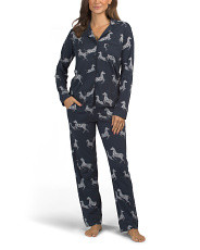 2pc Pima Cotton Zebre De Nuit Pajama Top And Matching Pants Set | Family Pajamas | Marshalls | Marshalls