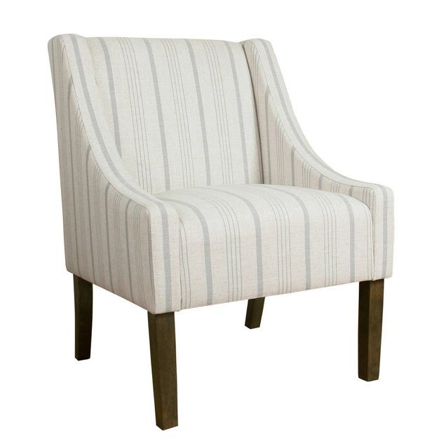 Fabric Upholste Wooden Accent Chair with Stripe Pattern - Benzara | Target
