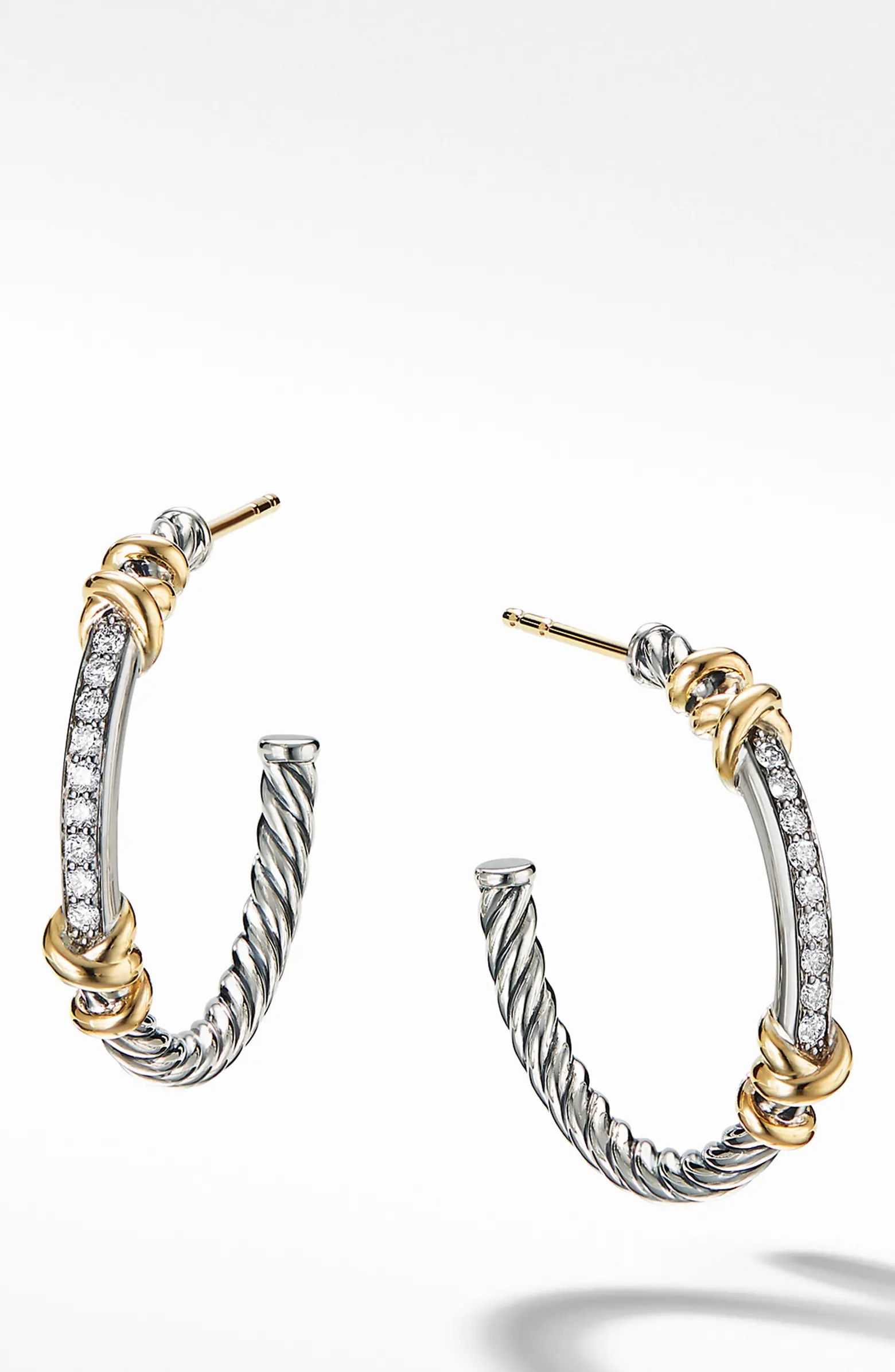 David Yurman Petite Helena Wrap Hoop Earrings with 18K Gold & Diamonds | Nordstrom | Nordstrom