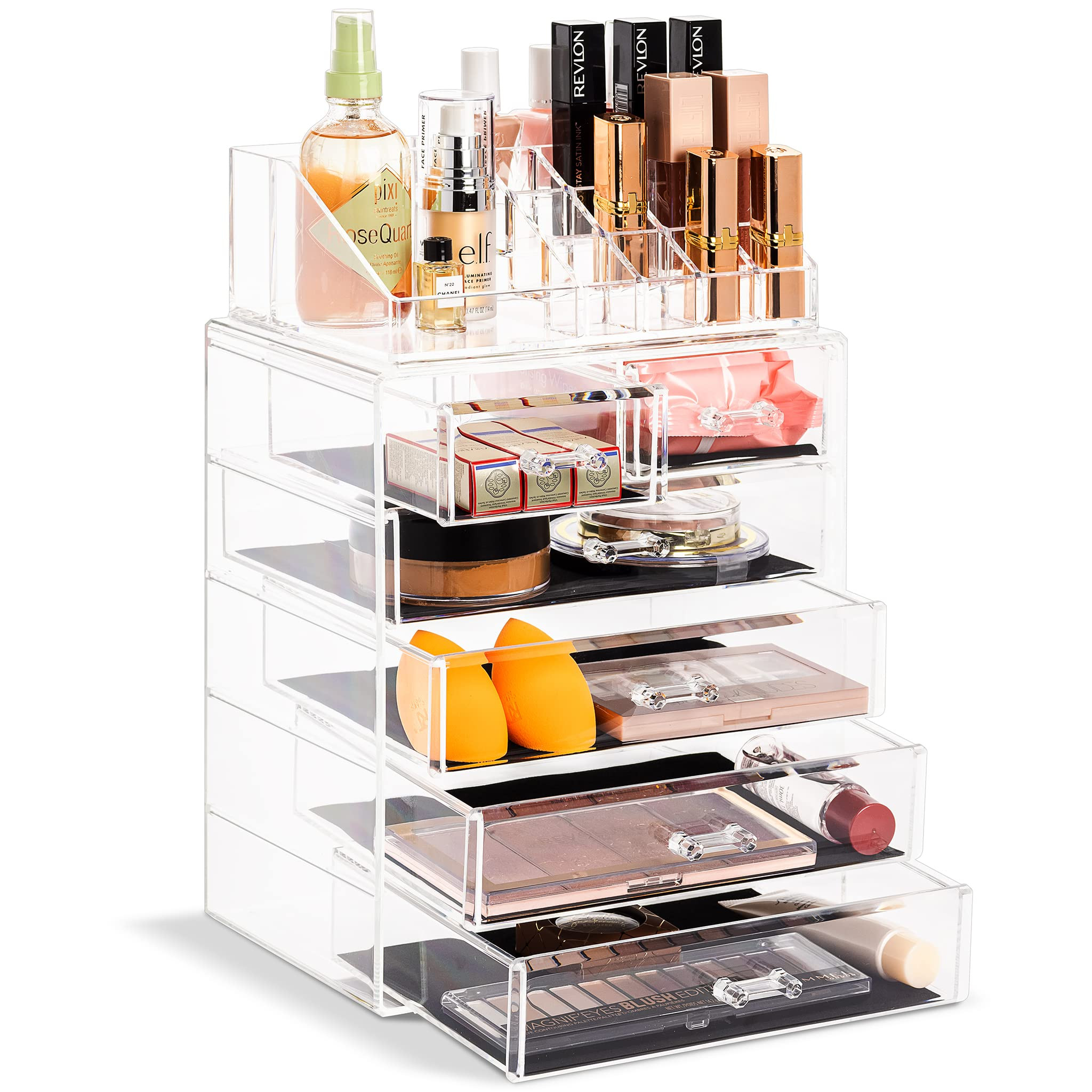Sorbus Clear Cosmetic Makeup Organizer - Make Up & Jewelry Storage, Case & Display - Spacious Des... | Amazon (US)