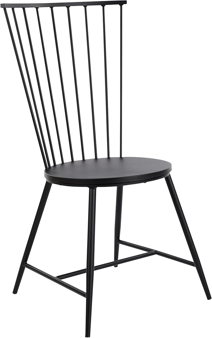 OSP Home Furnishings Bryce Metal Dining Room Chair with Curved Back, Black Finish 23D x 21.25W x ... | Amazon (US)
