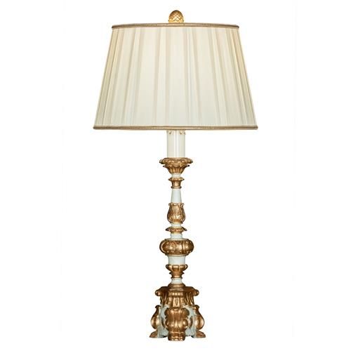 Emily Hollywood Regency Gold Resin Buffet Table Lamp | Kathy Kuo Home