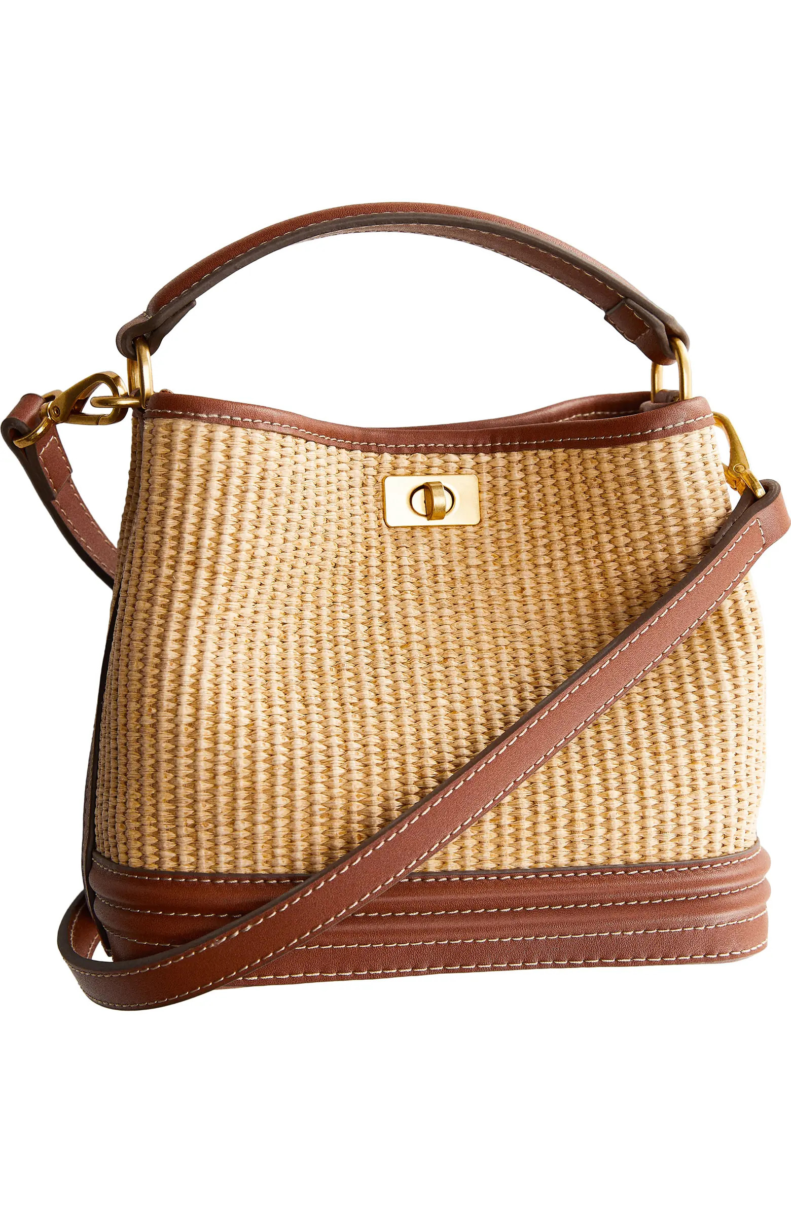 Raffia Effect Bucket Bag | Nordstrom