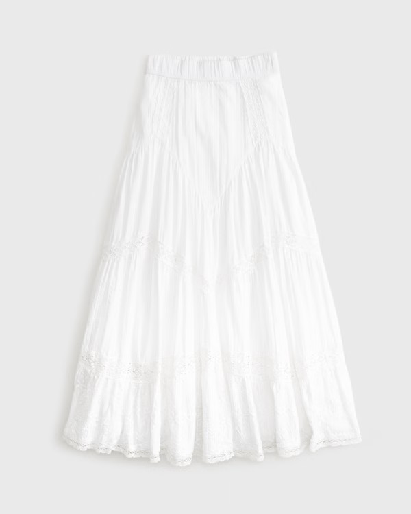 High Rise Drop-Waist Boho Maxi Skirt | Abercrombie & Fitch (US)