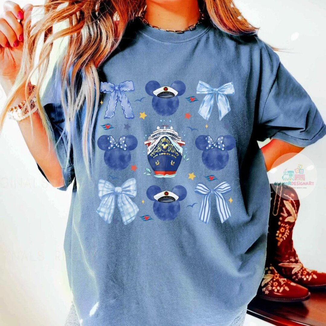 Mickey Cruise T-shirt, Disney Cruise Shirt, Coquette Bow Mickey Shirt, Coquette Cruise Shirt Comf... | Etsy (US)