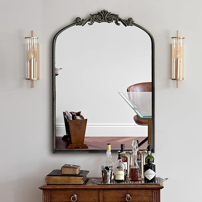 Black Ornate Mirror for Wall, Traditional Vintage Ornate Baroque Mirror,Victorian Antique Bronze ... | Amazon (US)