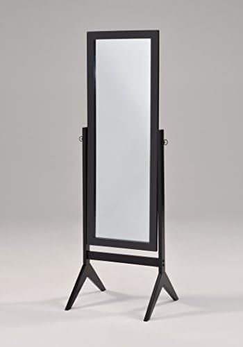 Black Finish Wooden Cheval Bedroom Free Standing Floor Mirror | Amazon (US)