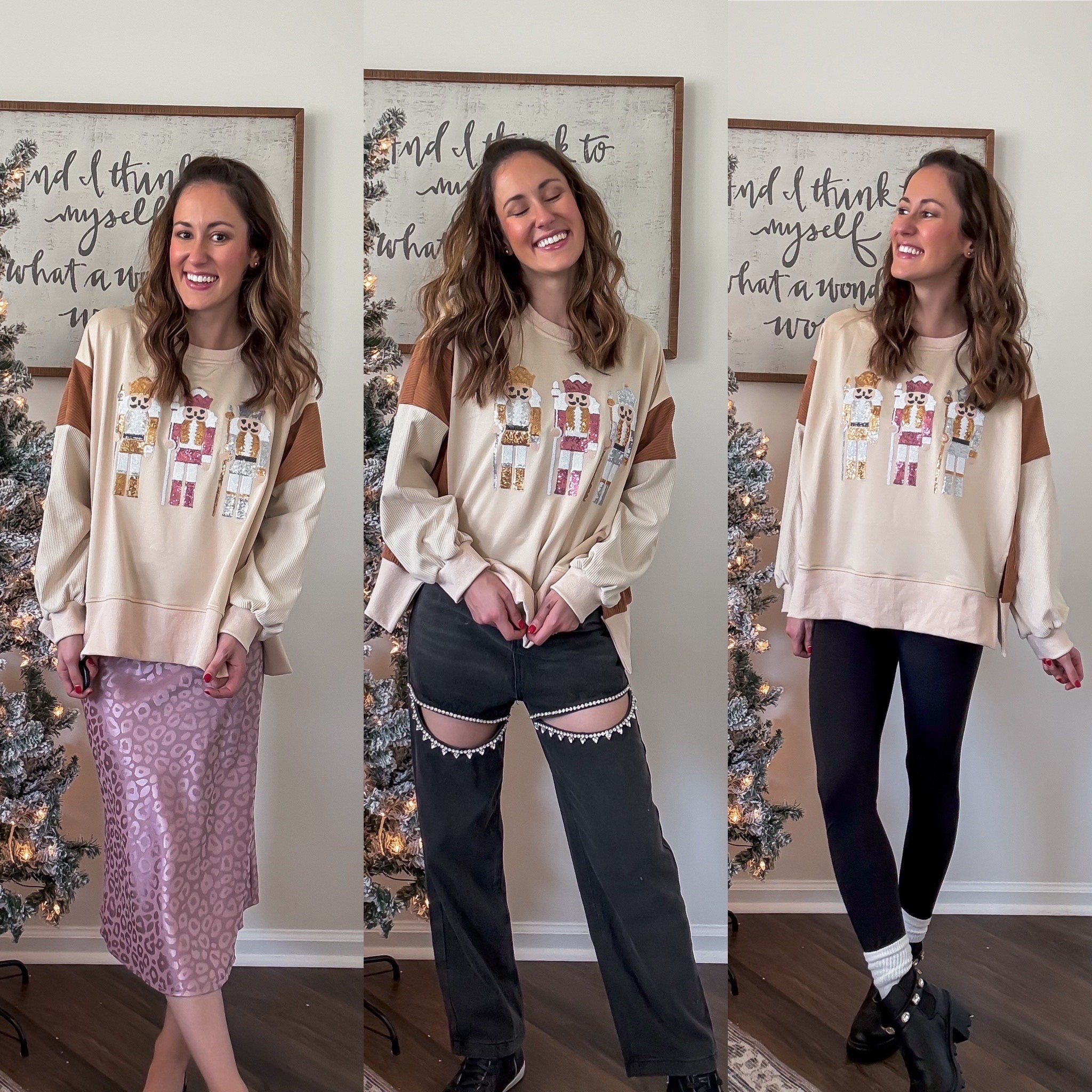 Holiday outfit ideas with nutcracker sweatshirt from Amazon 

#LTKHoliday #LTKSeasonal