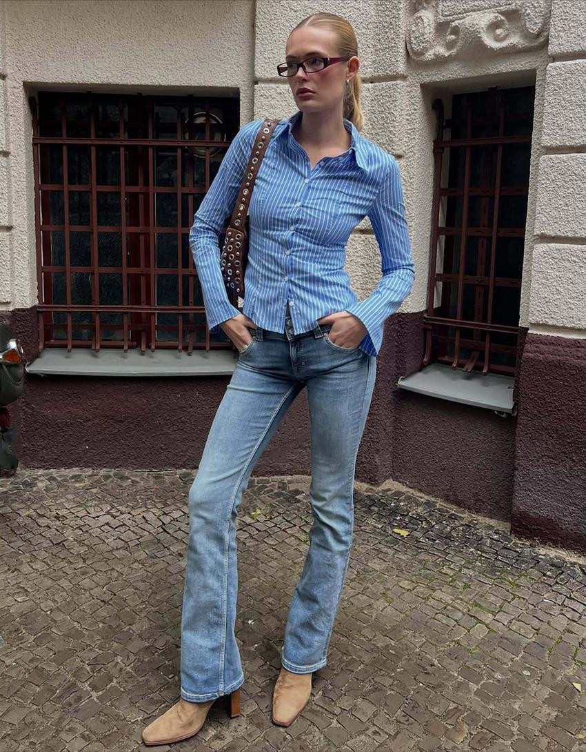 Boot-cut jeans with flaps - Flare - Women | Bershka GB