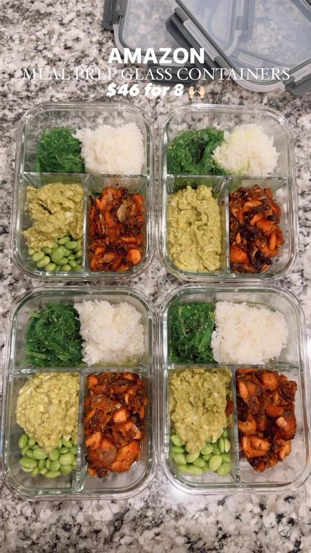 These meal prep glass containers from Amazon have been a total lifesaver! I love that it has 3 separate compartments so that you can prep different items within the same container. Only $46 for a set of 8 which comes out to $5.75 each. Such an amazing deal and it’s microwave safe! Amazon kitchen finds, Amazon meal prep must haves, Amazon finds, Amazon home finds 

#LTKhome #LTKfitness #LTKfindsunder50