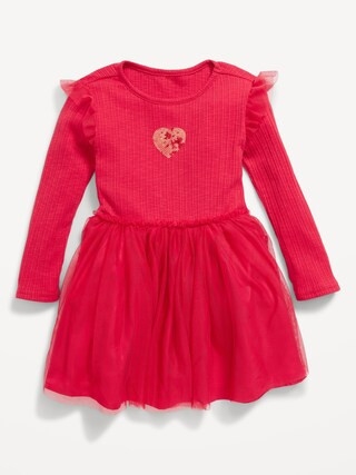 Long-Sleeve Fit and Flare Tutu Dress for Toddler Girls | Old Navy (US)