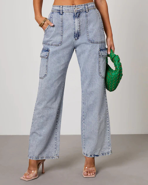 Palmetto Cargo Jeans - Light Acid Wash | VICI