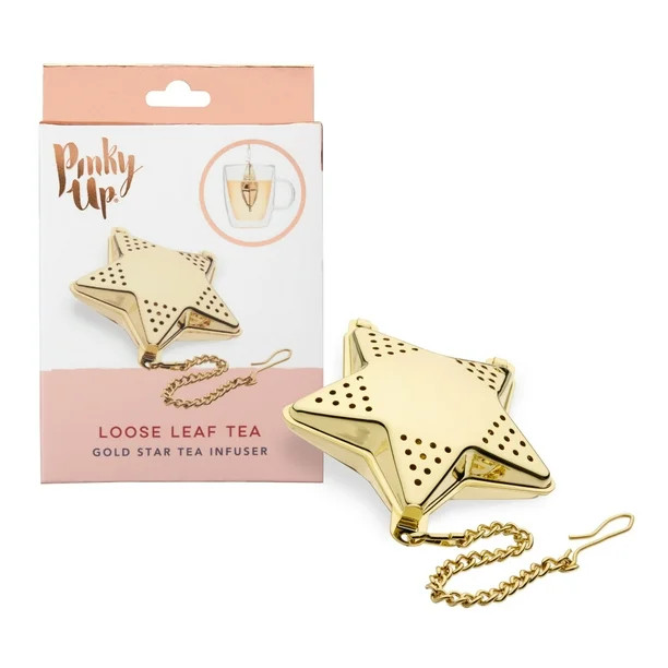 Pinky Up Star Shaped Tea Ball Loose Leaf Infuser with Chain Hook, Stainless Steel, Gold Finish - ... | Walmart (US)