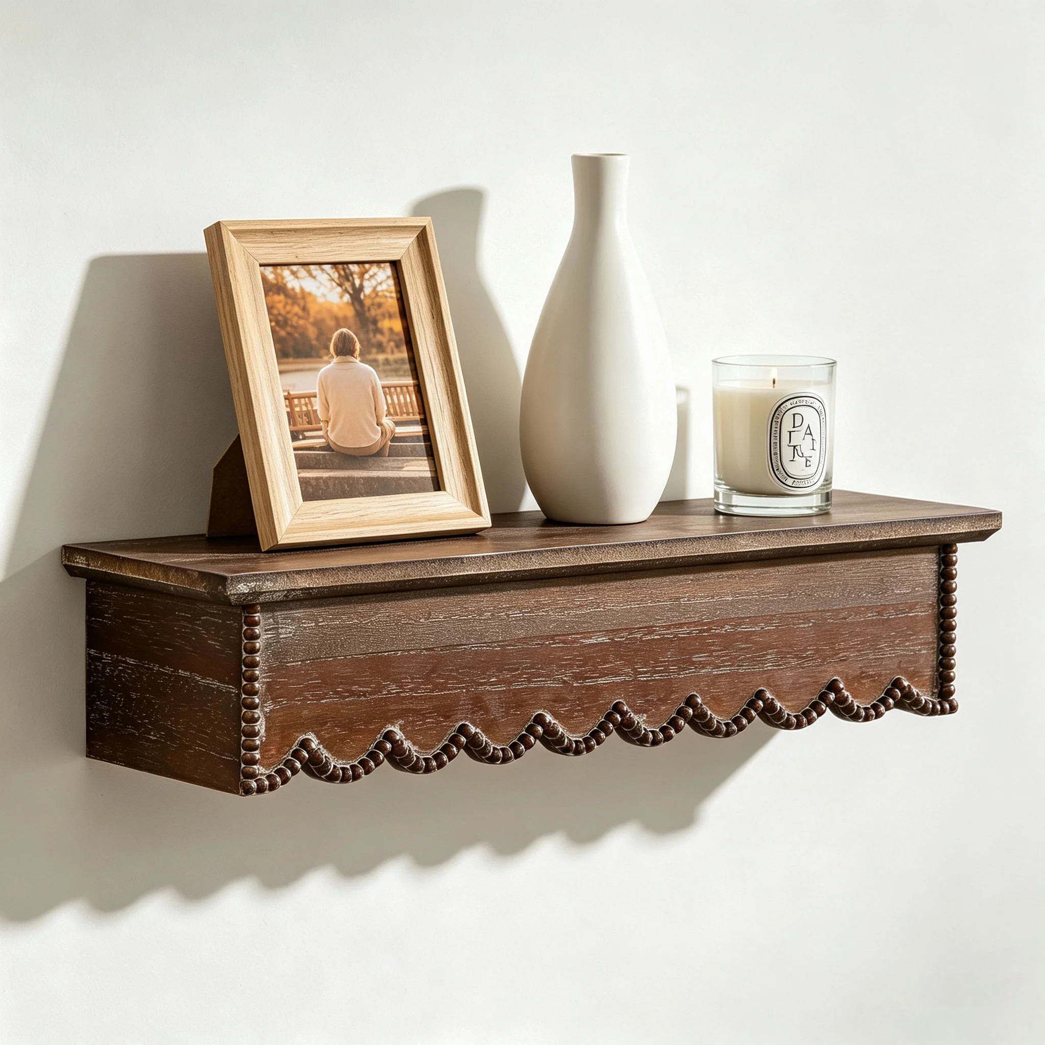 SOFE Wood Scalloped Decorative Floating Shelves, Farmhouse Bedroom Bathroom Kitchen Shelving Wall... | Walmart (US)