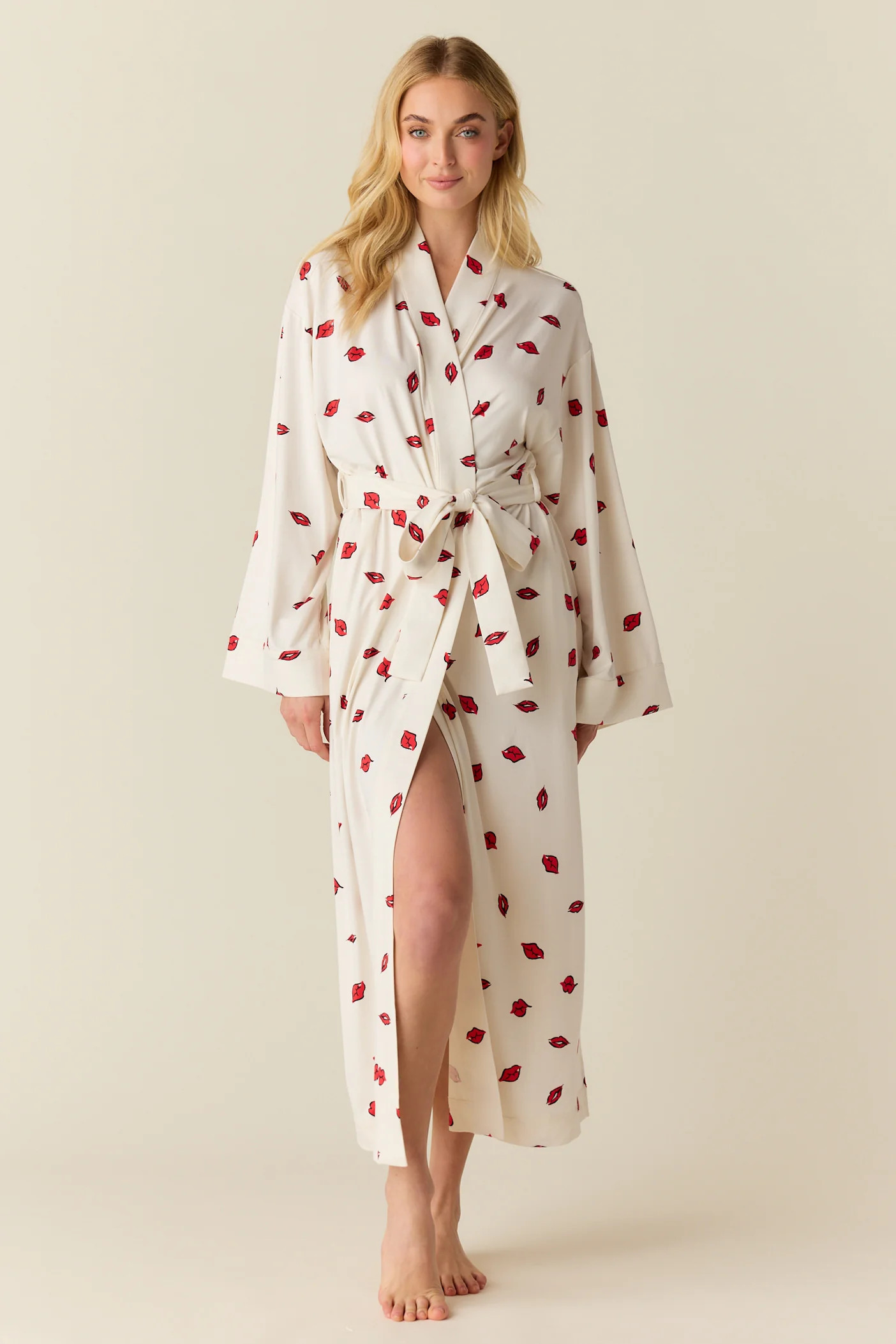 Kaia Cloud Jersey Kimono Robe in Bisou | MASONgrey