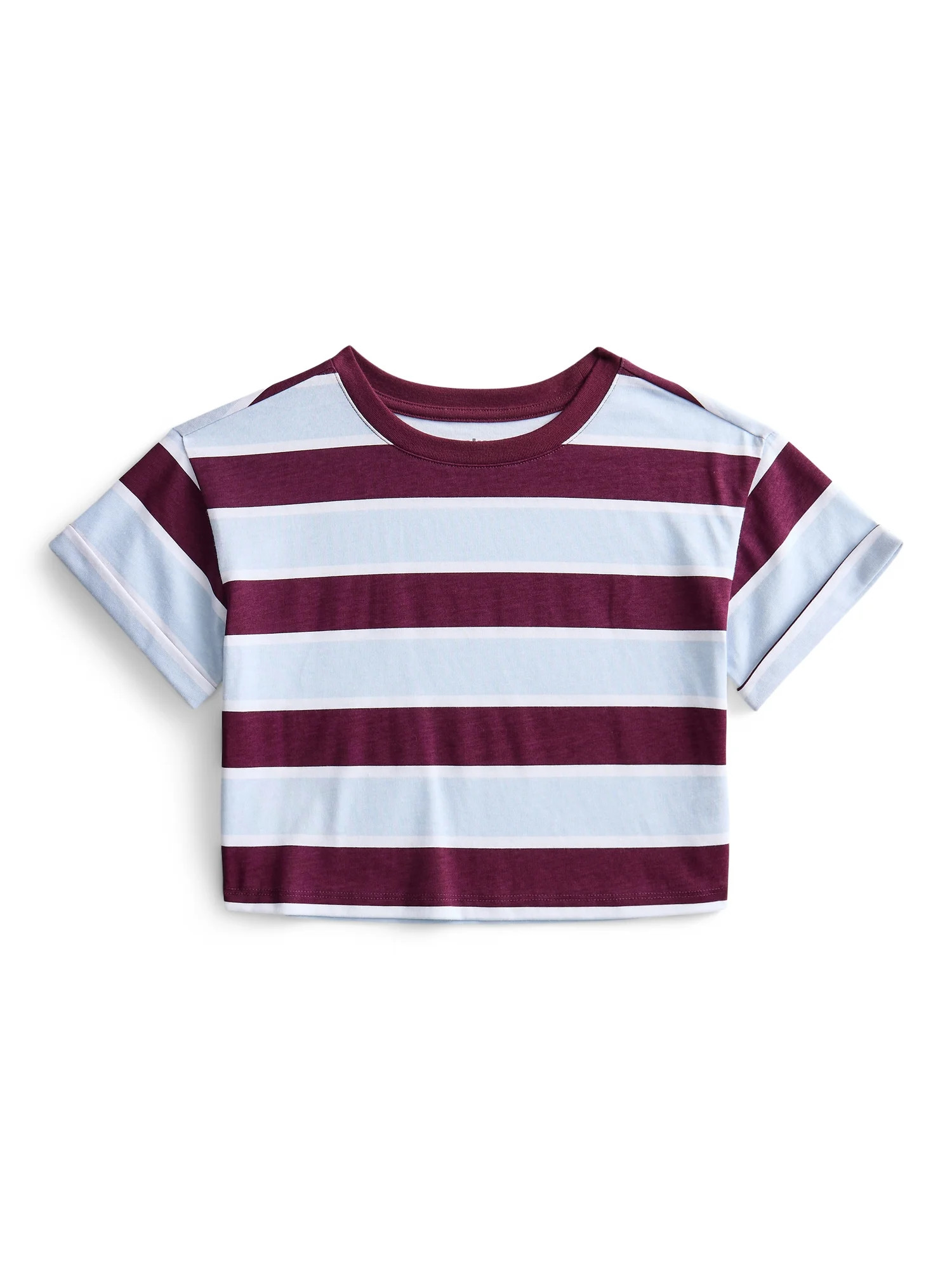 Weekend Academy Girls Stripe Boxy Tee, Sizes 4-18 | Walmart (US)