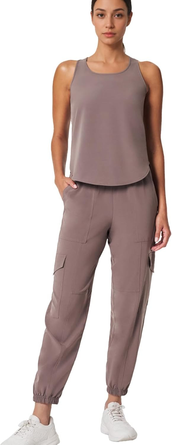 Two Piece Sets for Women Casual Sleeveless Crew Neck Tank Top Cargo Jogger Tracksuit Pants Lounge Set Summer Outfits | Amazon (US)