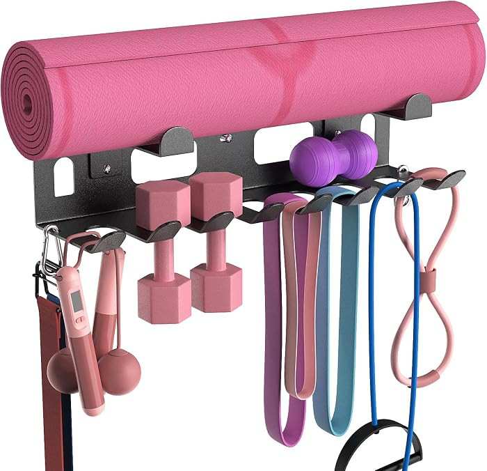 KHAMAL Multi-Purpose Gym Equipment Storage Rack for Resistance Bands - Gym Wall Storage for Exerc... | Amazon (US)