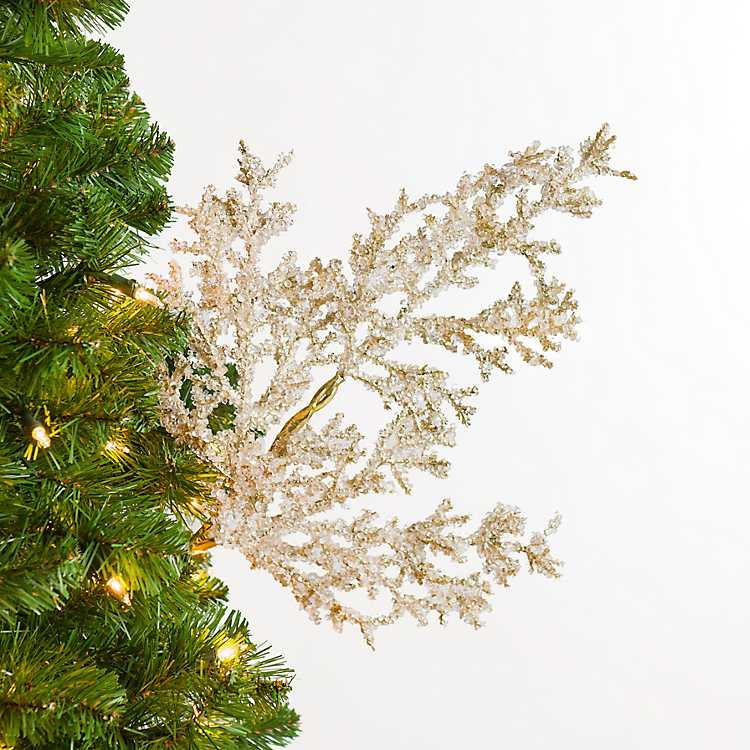 Frosted Golden Branch Tree Pick | Kirklands Home | Kirklands