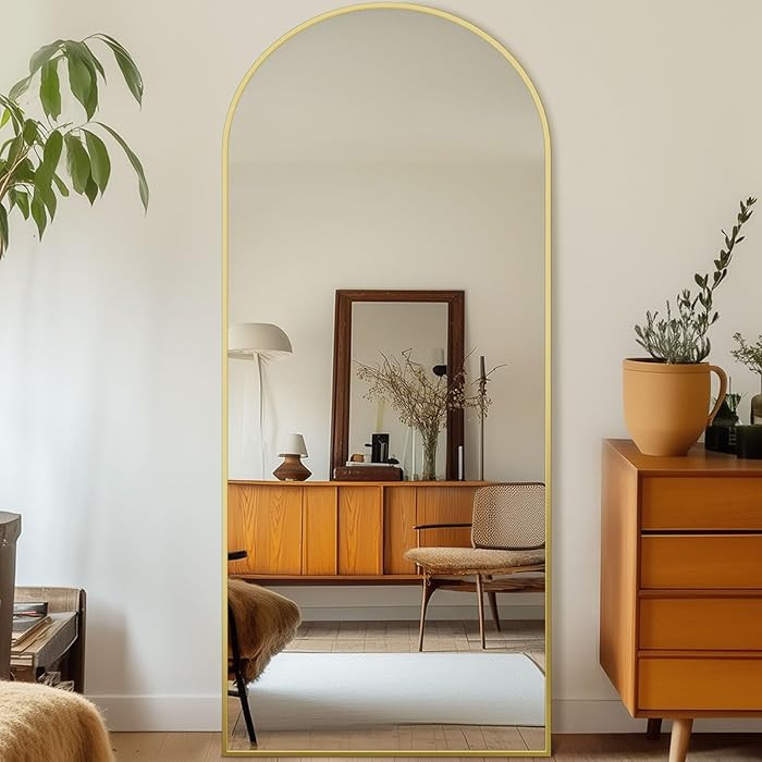 Full Length Mirror, 71"x28" Arched Full Body Mirror, Floor Mirrors with Stand, Body Mirrors Stand... | Amazon (US)
