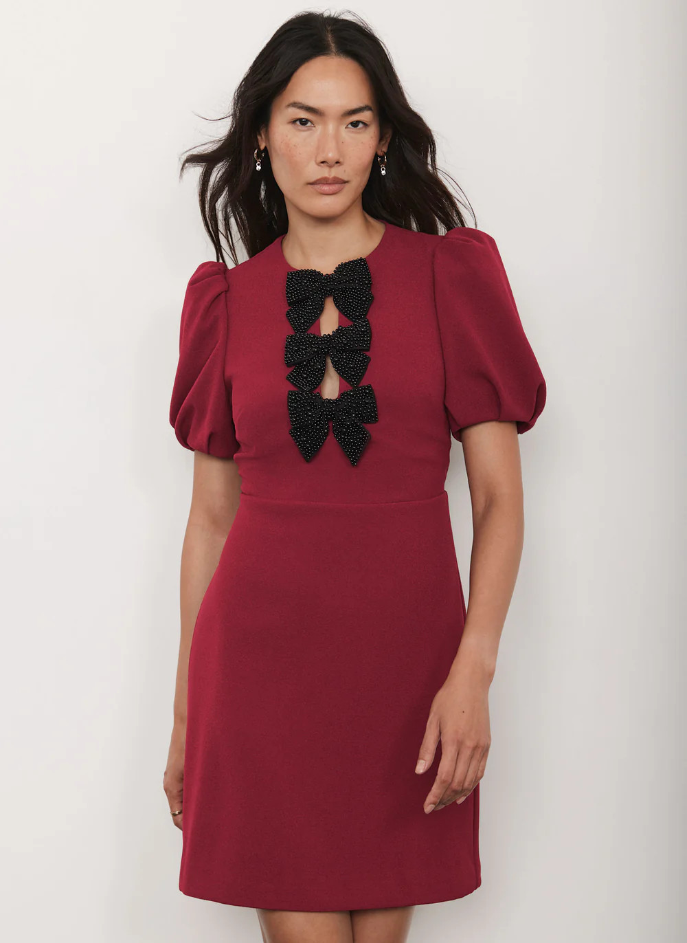 Red Bow Detail Mini Dress | Mint Velvet