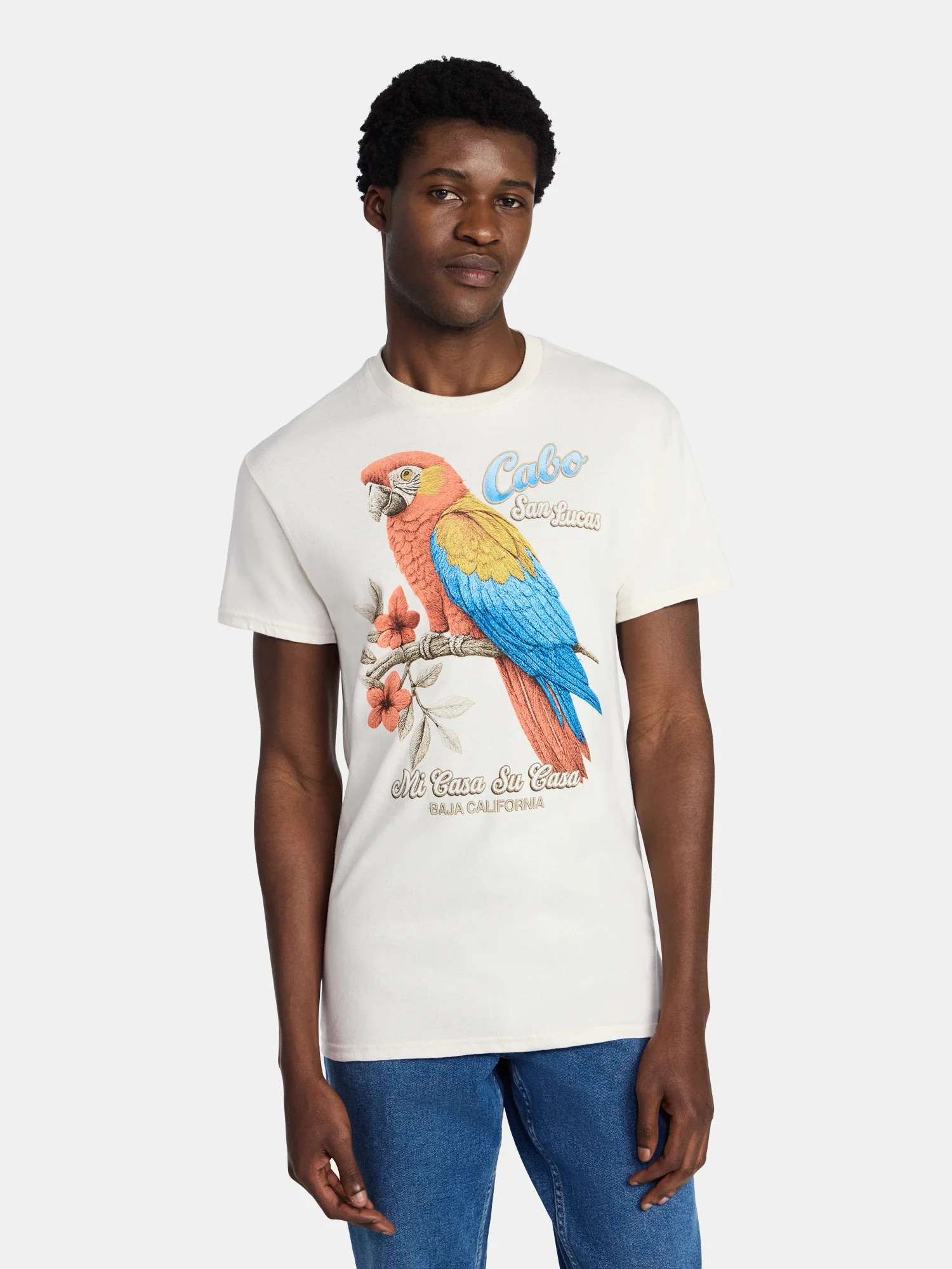 Humor Men's and Big Men's Cabo San Lucas Parrot Cotton Graphic Tee with Short Sleeves, Size S-3XL | Walmart (US)