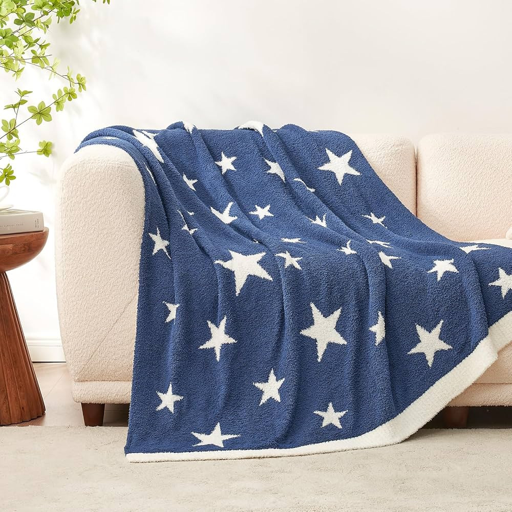 Snuggle Sac Ultra Soft American Star Throw Blanket, July 4th Blanket Gift Cozy Knitted Blanket Fu... | Amazon (US)