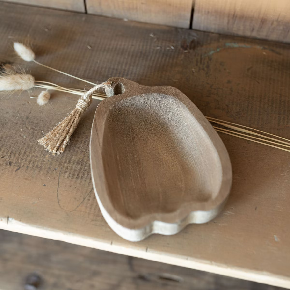 Pumpkin Trinket Dish Brown Wood & Jute by Foreside Home & Garden | Target