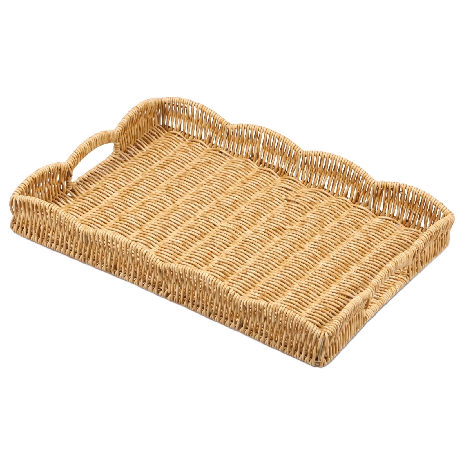 Imitation Rattan Tray Vintage Rectangular Serving Tray Decorative Tabletop Serving Baskets Multif... | Walmart (US)