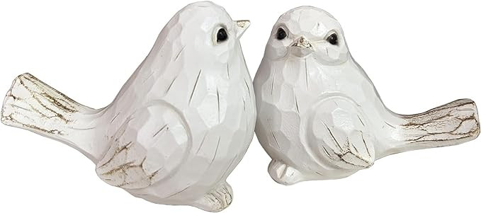 Set of 2 White Bird Decor for Home Decor, Farmhouse Bird Decor Bird Statue Sculpture - Decorative... | Amazon (US)