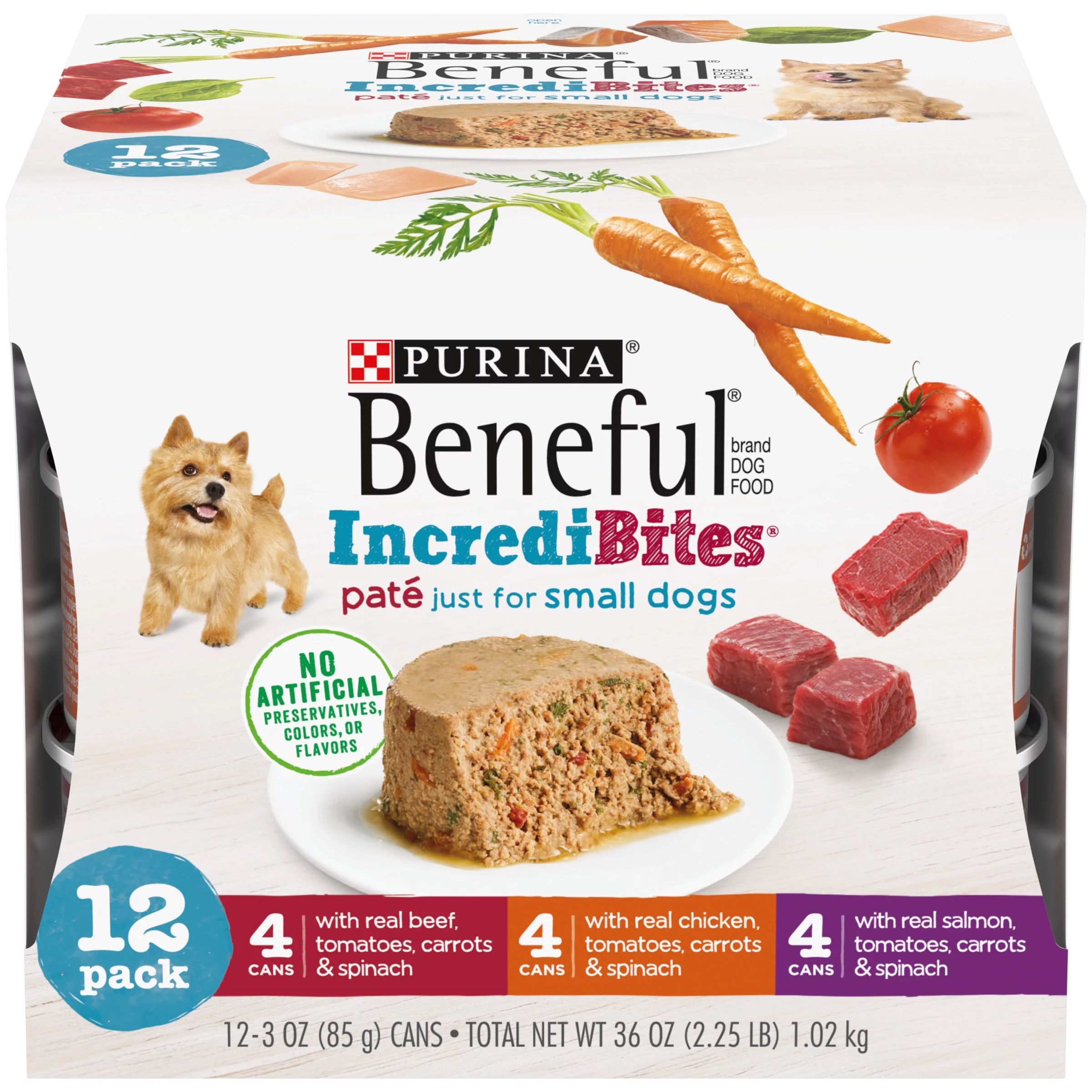 (12 Pack) Purina Beneful Small Breed Wet Dog Food Variety Pack, IncrediBites Pate, 3 oz. Cans - W... | Walmart (US)