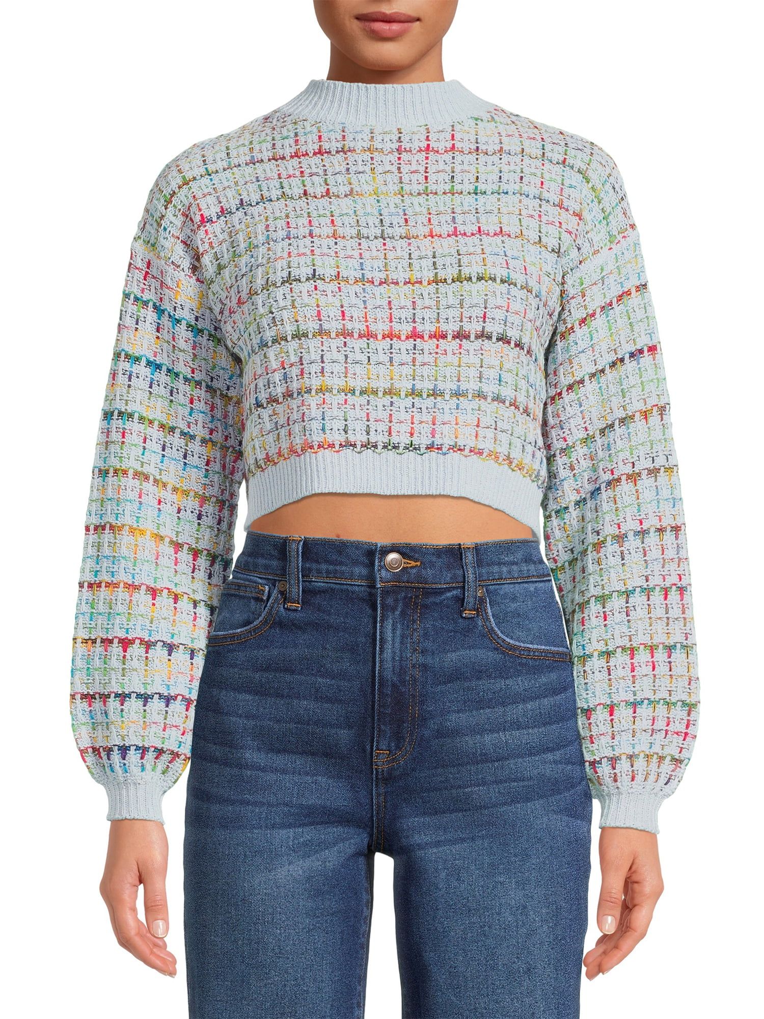 Dreamers by Debut Womens Striped Rainbow Pullover Sweater - Walmart.com | Walmart (US)