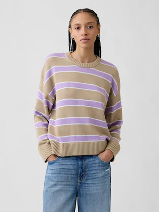 Relaxed Cotton Crewneck Sweater | Gap Factory