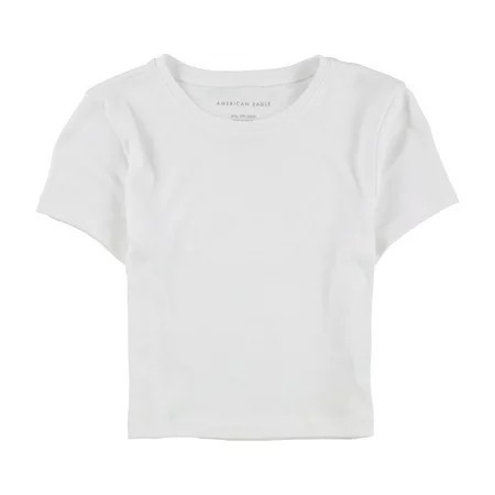 American Eagle Womens Solid Basic T-Shirt White XX-Small | Walmart (US)