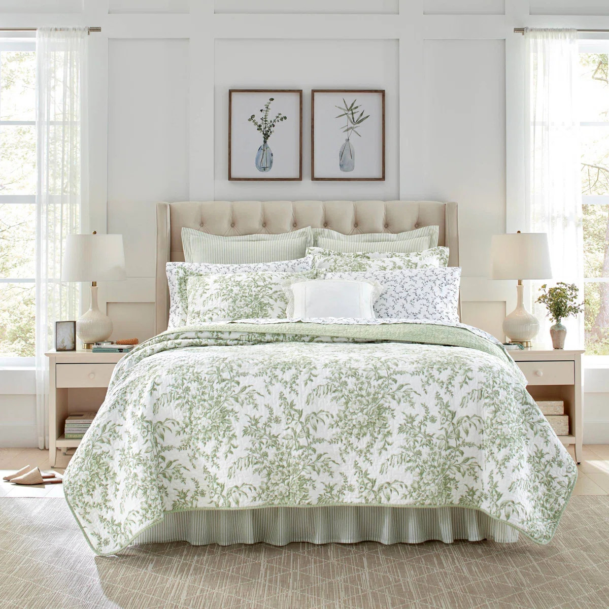 Laura Ashley Bedford Cotton Reversible Quilt Set | Wayfair North America